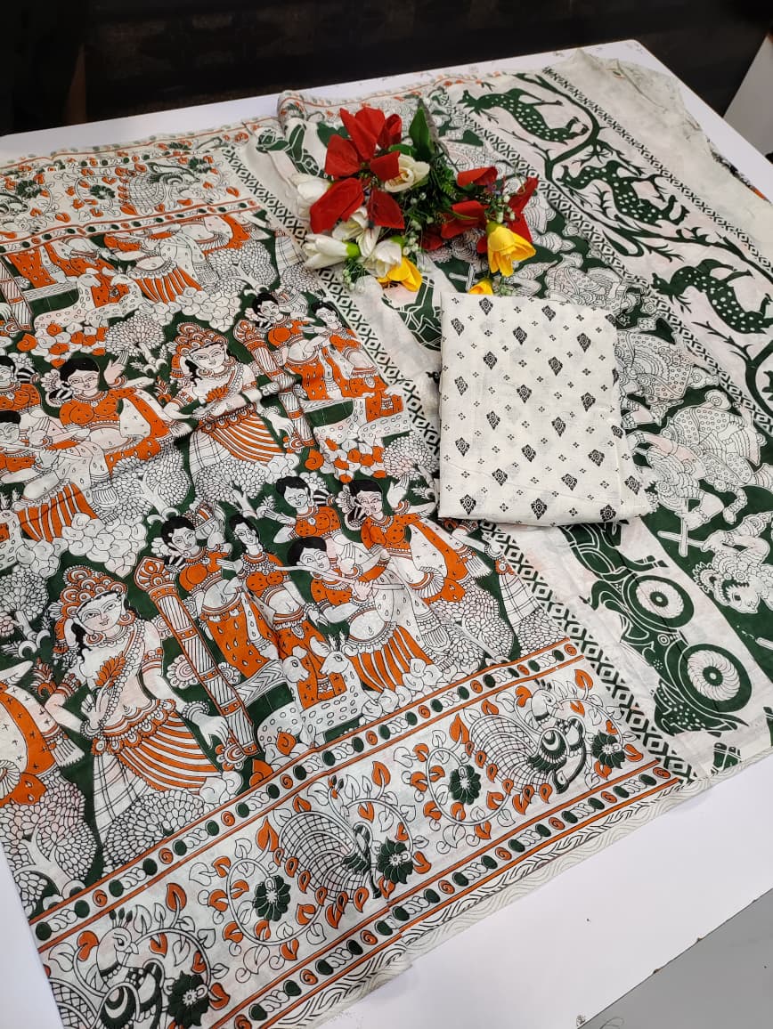 Kalamkari Cotton Saree LKC38