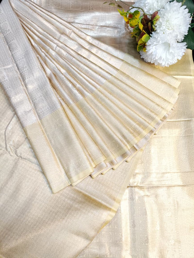 Nangai Satin Silk Onam Festival Saree with elegant Zari work for women