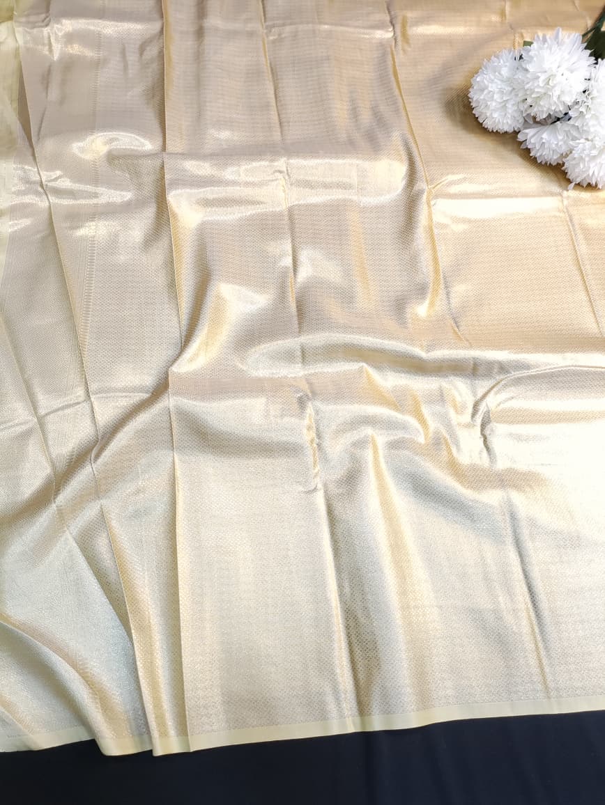 Women's Nangai Satin Silk Zari saree with contrast blouse for festive occasions