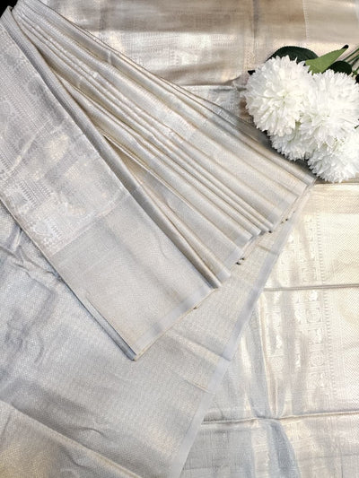 Nangai Satin Silk Onam Festival Saree with elegant Zari work for women