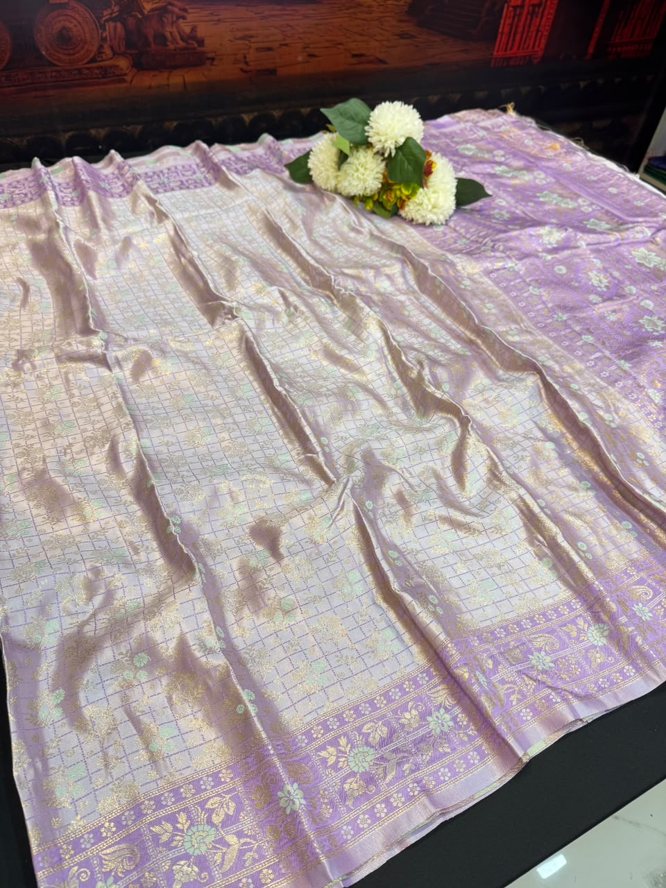 Nangai Satin Soft Saree with |Jacquard Blouse| PNG14