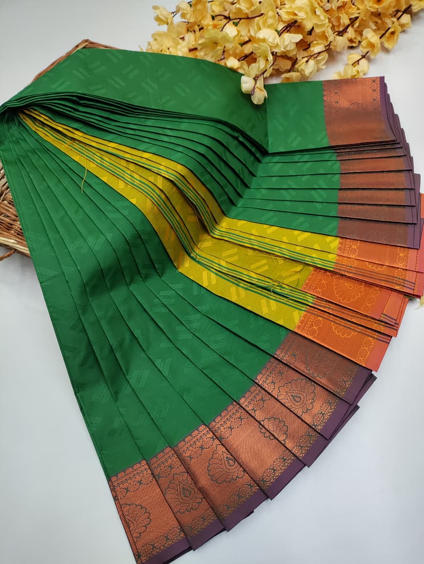 Premium Poontamil Soft Silk Saree with Jacquard Blouse for Festival Wear