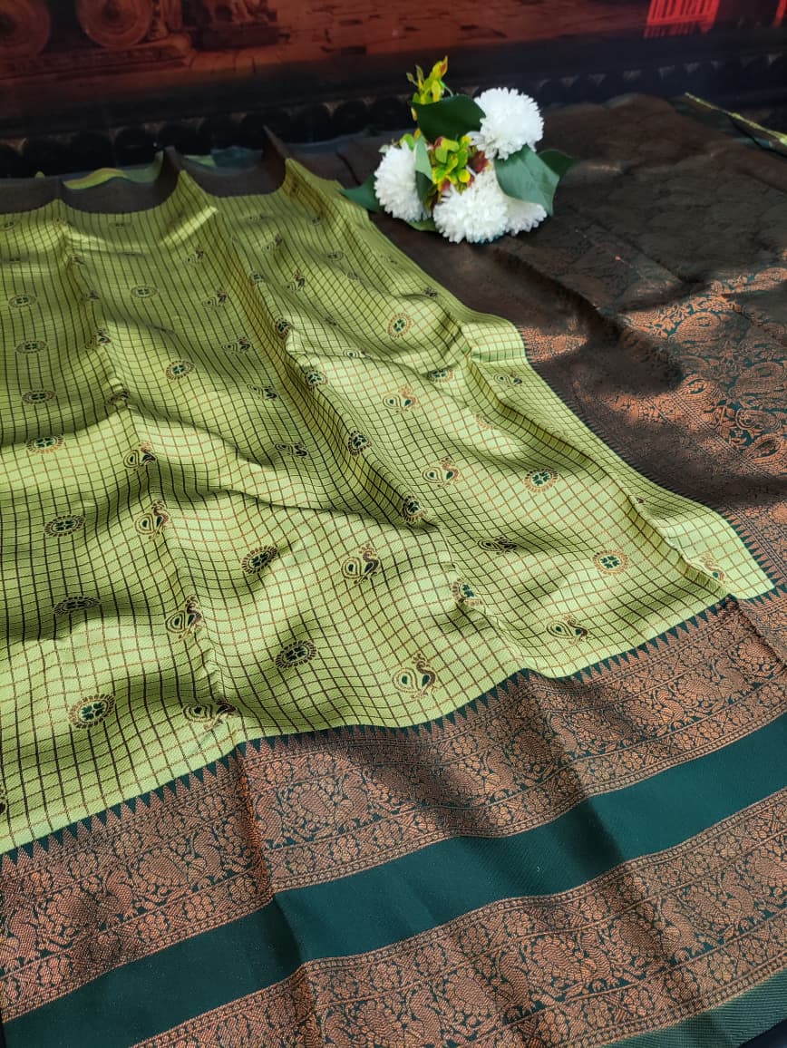 Retta Patta Pavishna Soft Silk Saree | Jacquard Blouse| RTP32