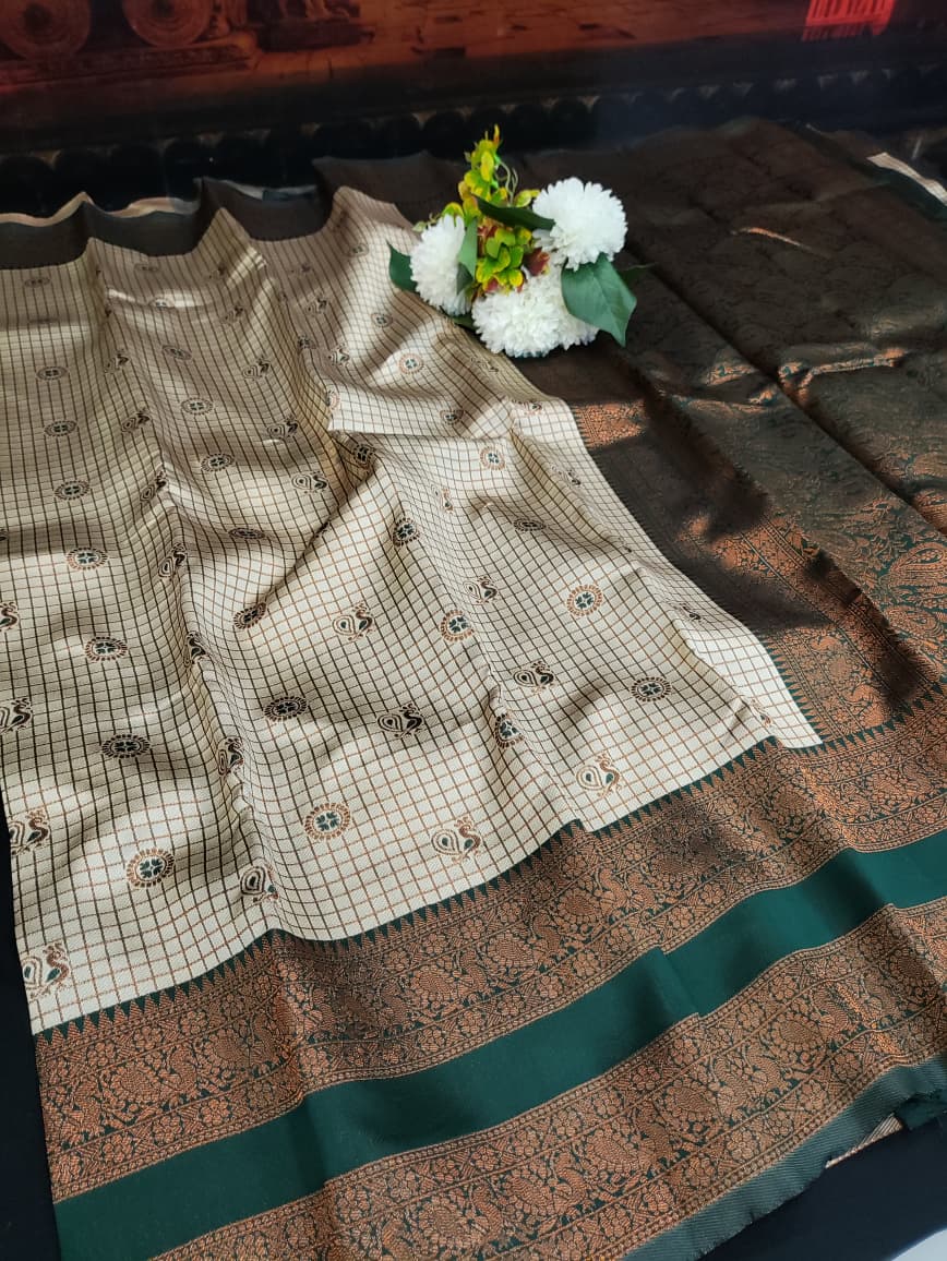 Retta Patta Pavishna Soft Silk Saree | Jacquard Blouse| RTP35