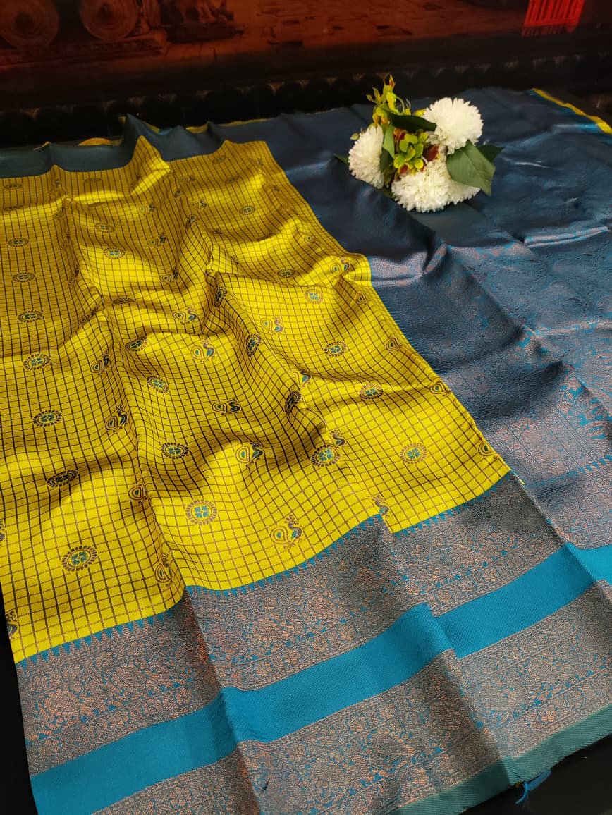 Retta Patta Pavishna Soft Silk Saree | Jacquard Blouse| RTP33