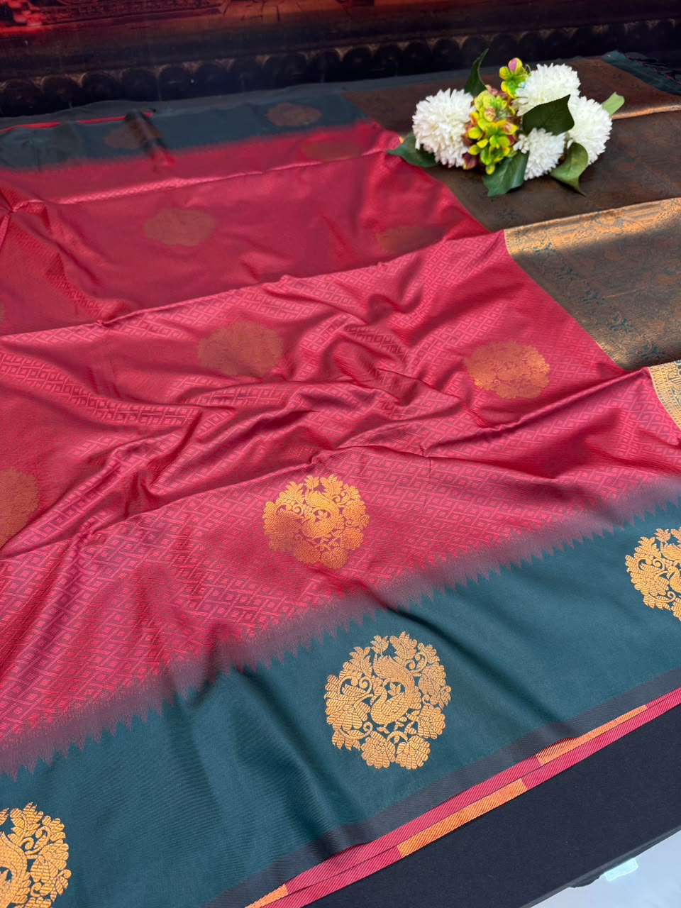 Shop this beautiful soft silk saree today and bring effortless elegance to your wardrobe!