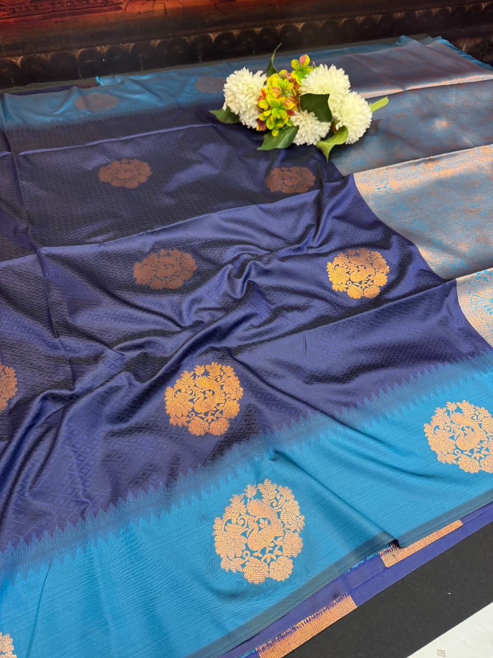 Shop this beautiful soft silk saree today and bring effortless elegance to your wardrobe!