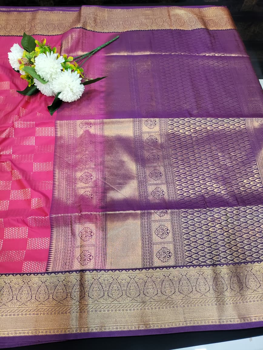 Offer Vennila Semi Silk Kanchi Border | Zari Work | ABC10
