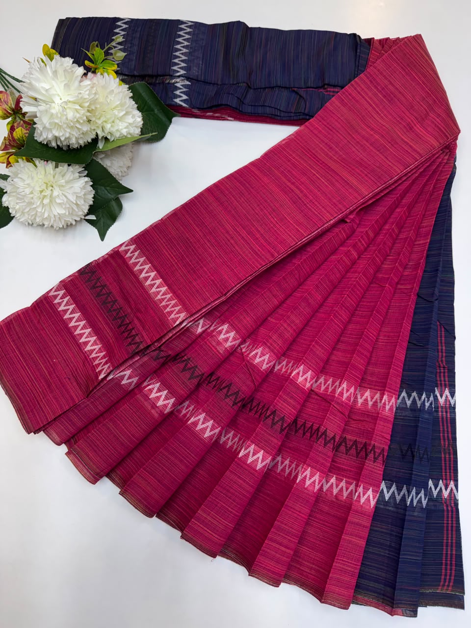 Dyed Cotton Saree | Zari Border & Plain Blouse | DC14