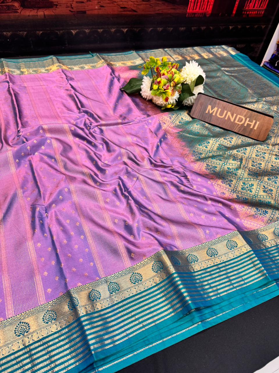 Vegan Silk Saree with |Zari Work for Women| VG02
