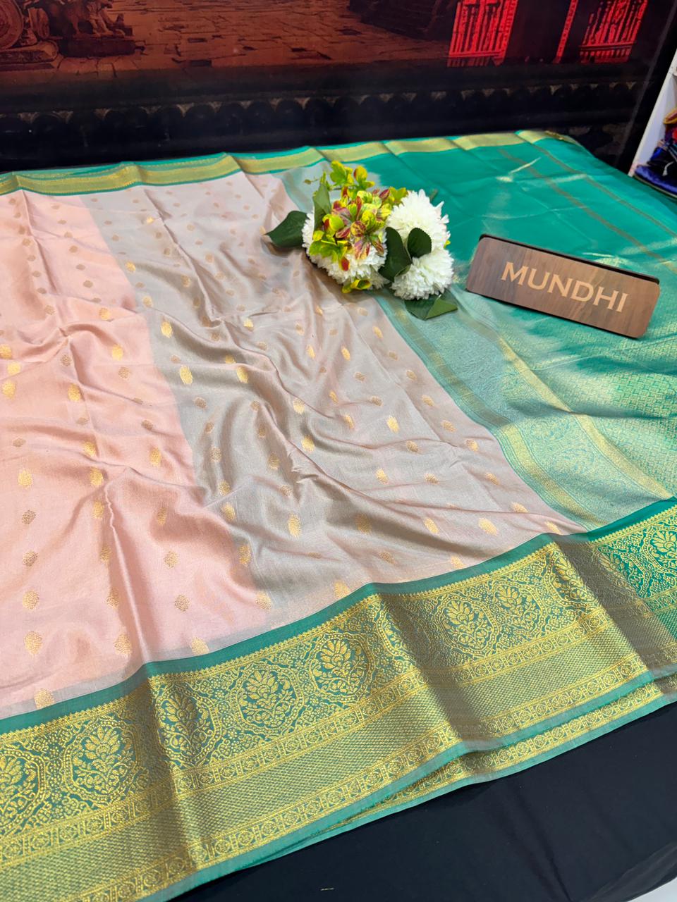 Vegan Silk Saree with |Zari Work for Women| VG03