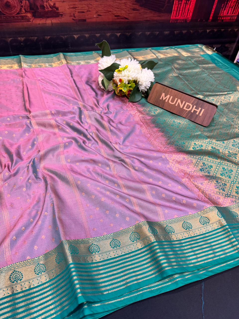 Vegan Silk Saree with |Zari Work for Women| VG04