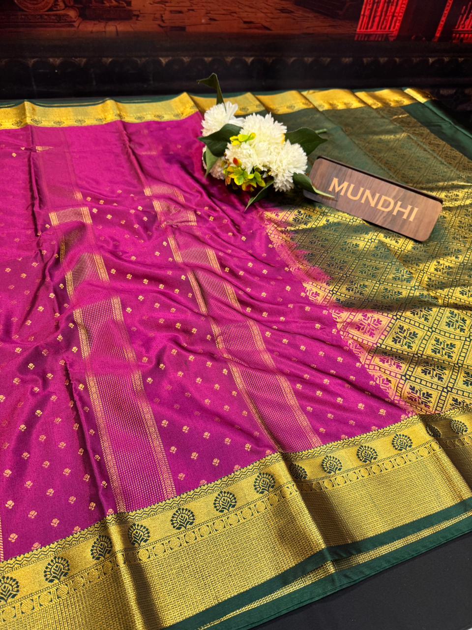 Vegan Silk Saree with |Zari Work for Women| VG06