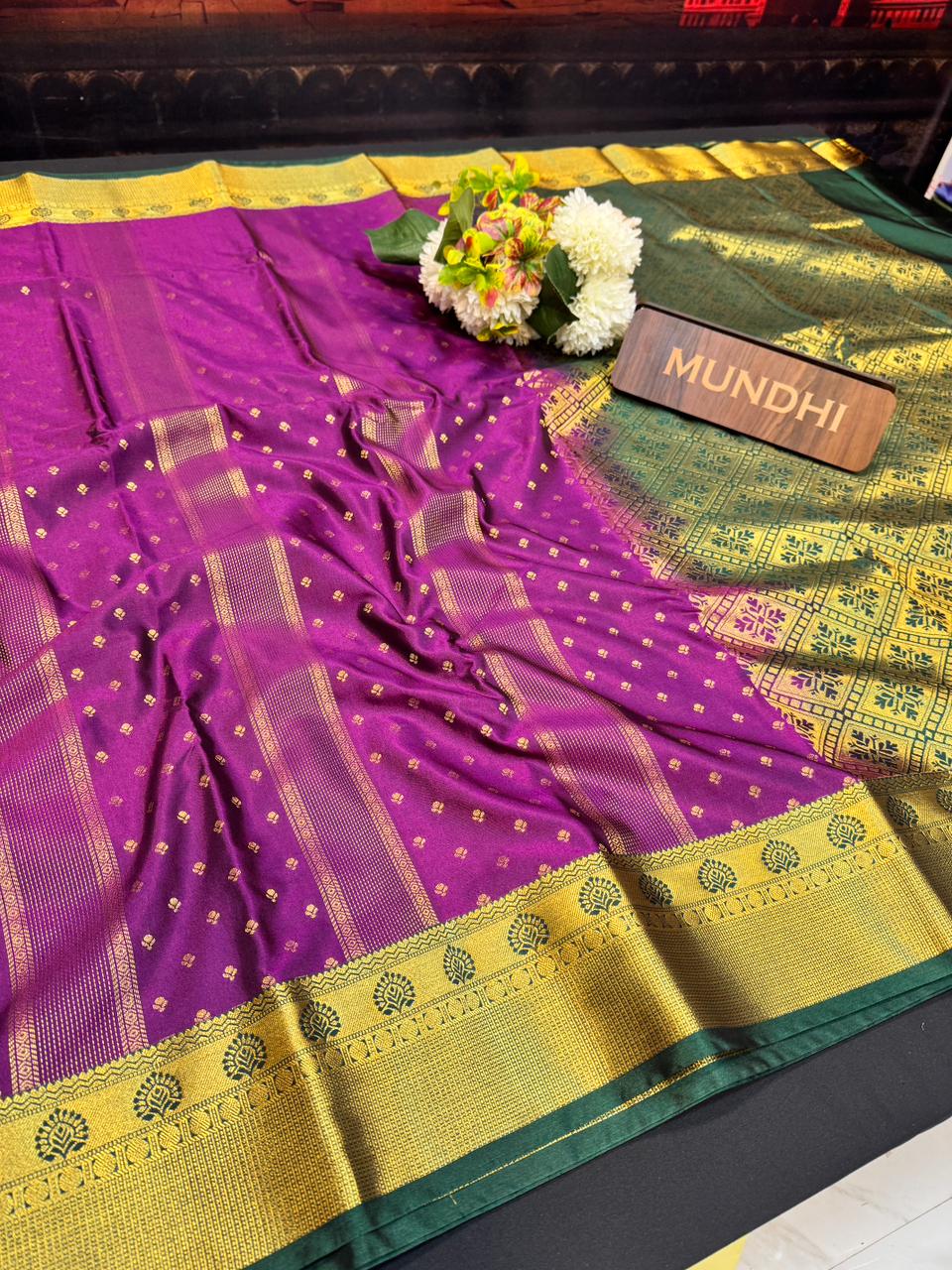 Vegan Silk Saree with |Zari Work for Women| VG08