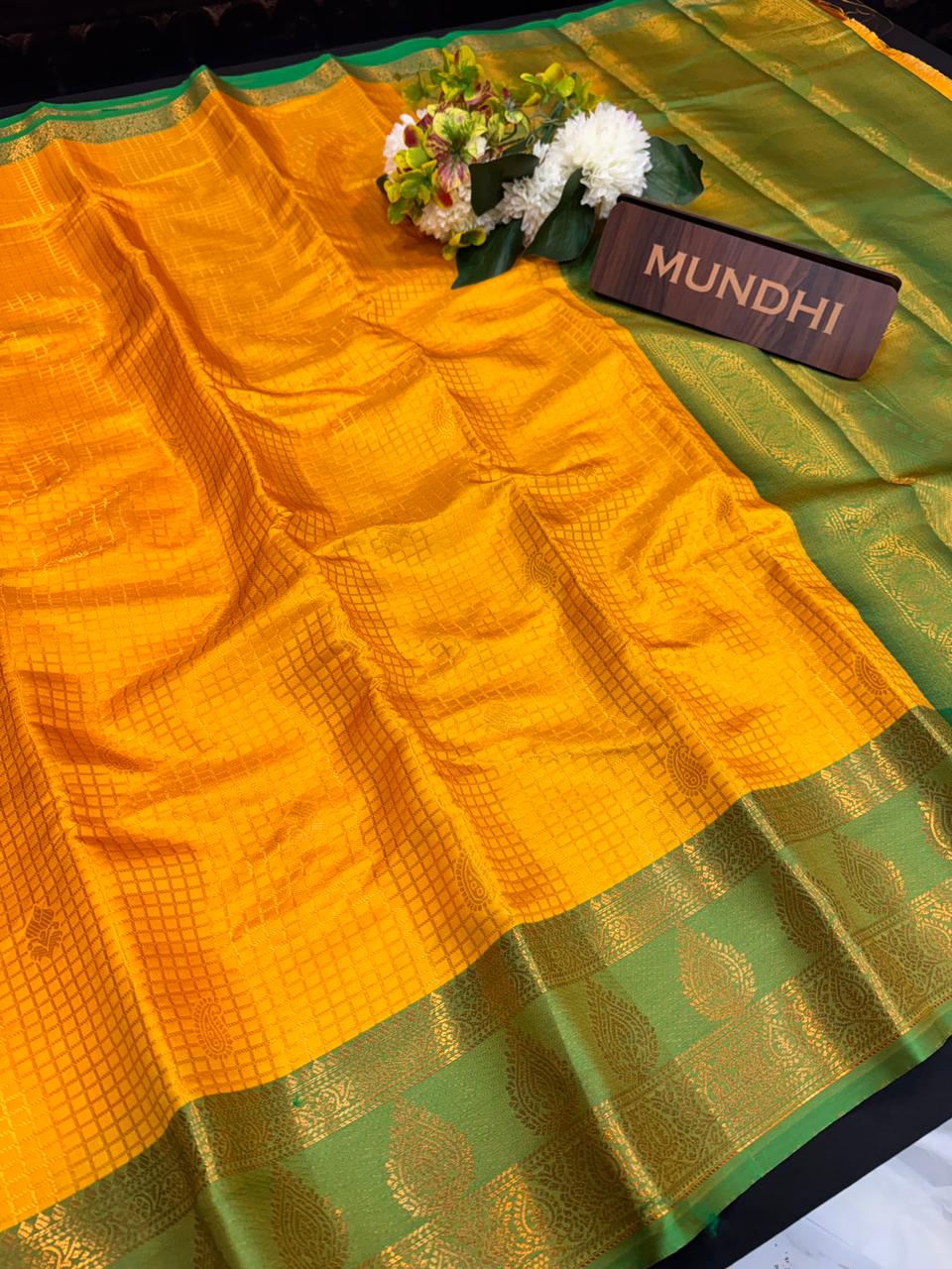 Mini Checked Vairaoosi Saree – Soft Silk Elegance| MK02