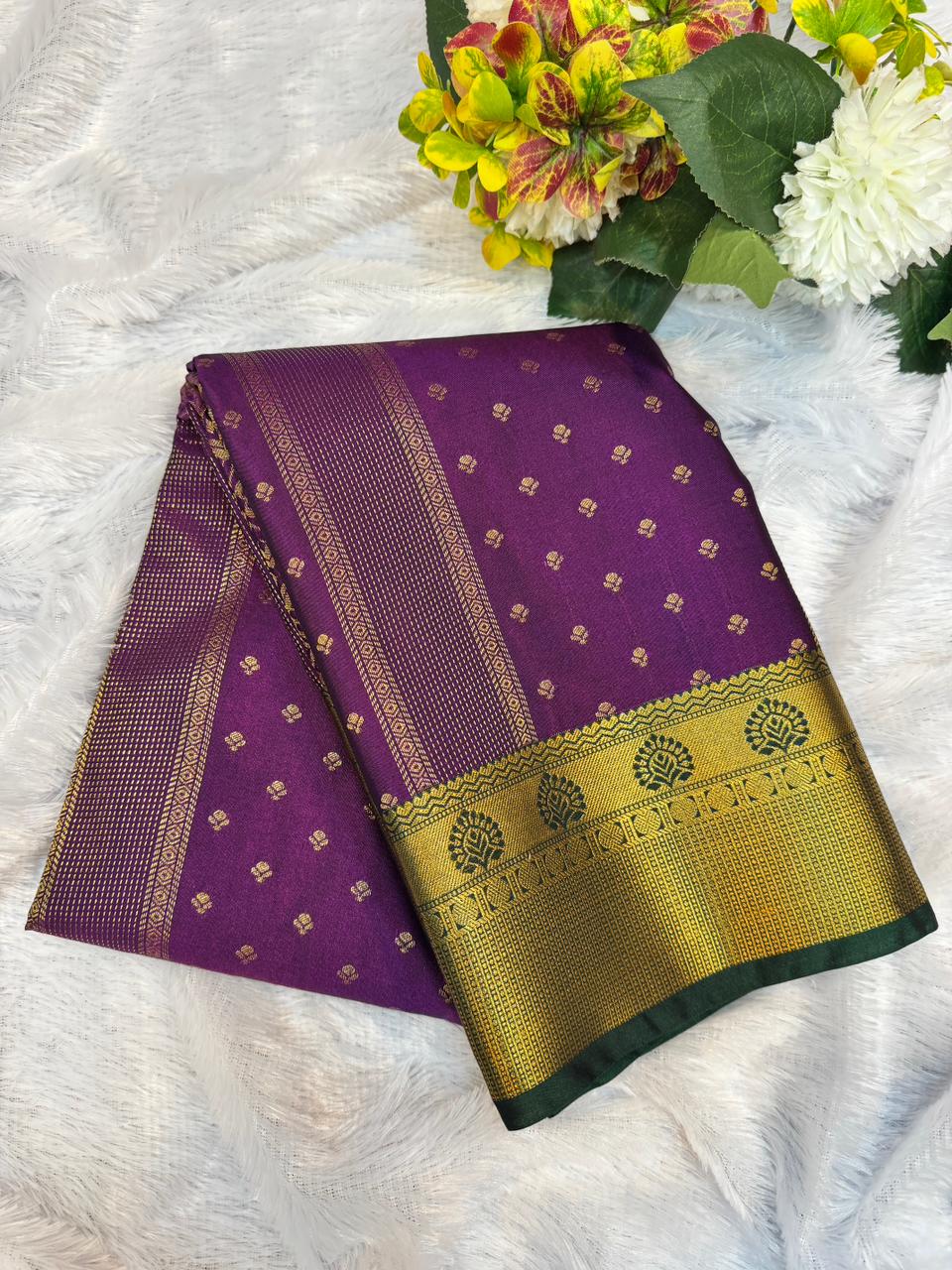 Vegan Silk Saree with |Zari Work for Women| VG11