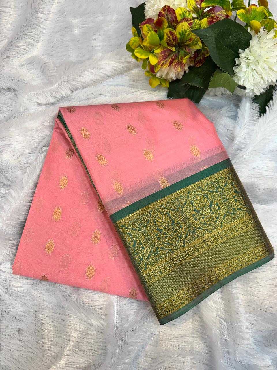 Vegan Silk Saree with |Zari Work for Women| VG15
