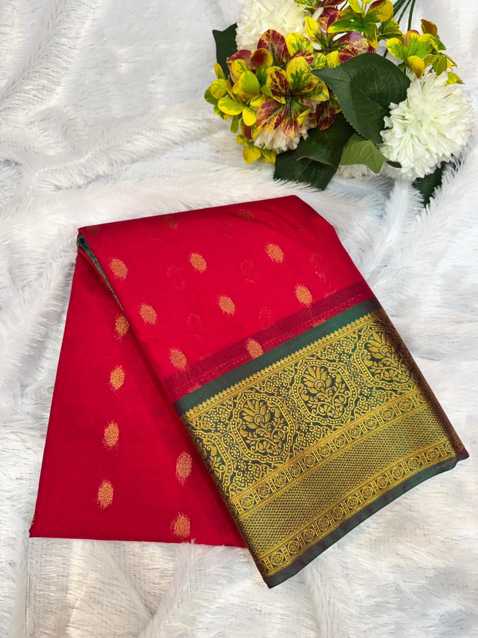 Vegan Silk Saree with |Zari Work for Women| VG17