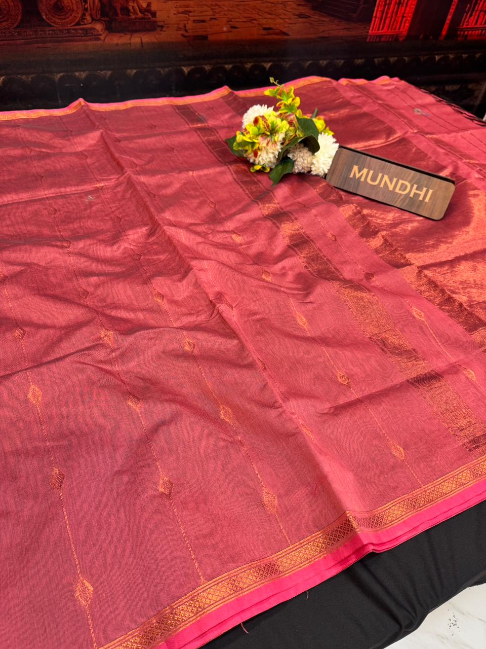 Maheshwari Cotton Saree with Zari Work for Wedding Wear