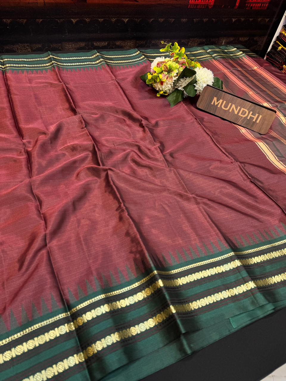 Temple Banarasi Raw Silk | Zari Work for Women | FV93