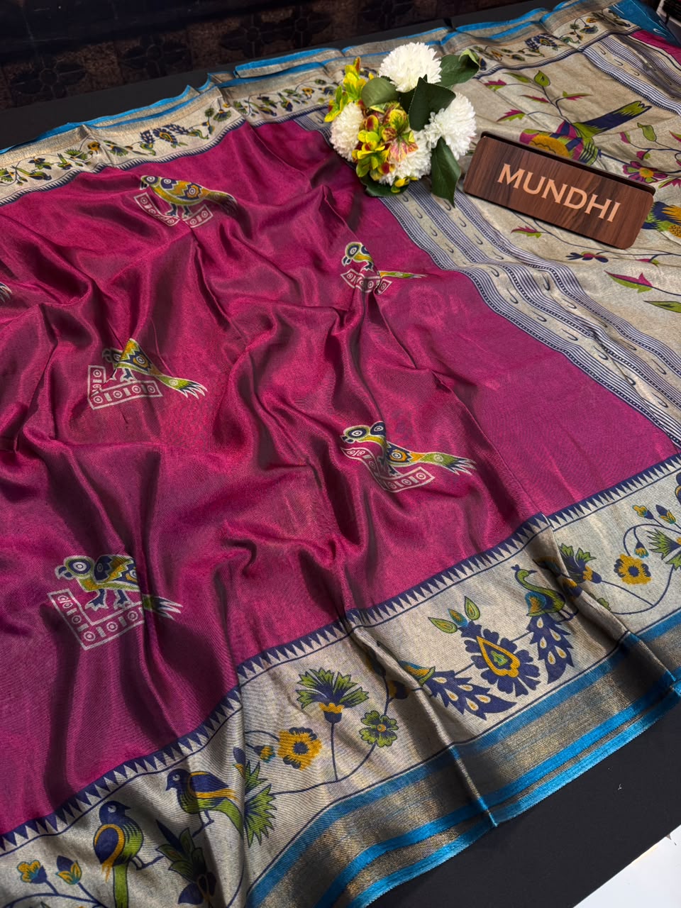 Black Cotton Sarees with Zari Border for Women