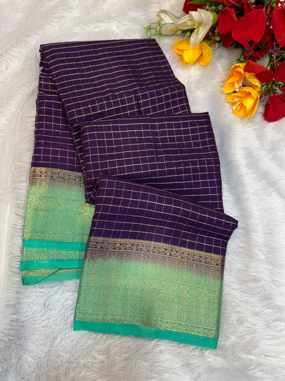 Mysore Crepe Silk Saree | Zari Work | MCS36