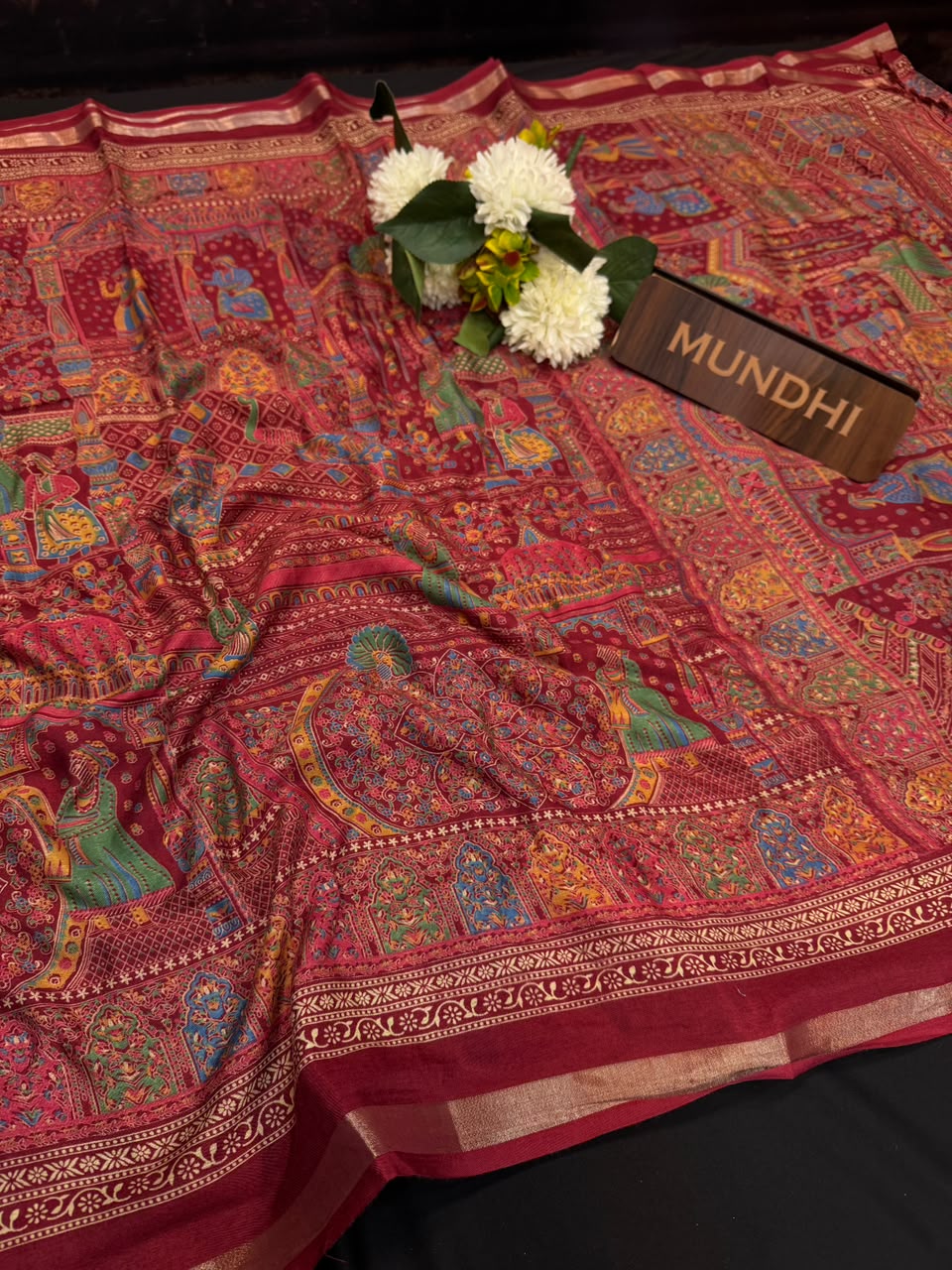 Maheshwari Silk Fancy Saree |  Zari Work Design | MHW32