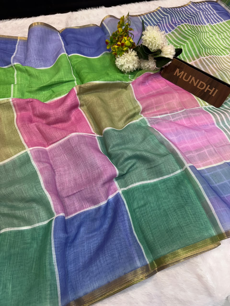 Madras Checks Fancy Cotton Saree 70A| MCC04