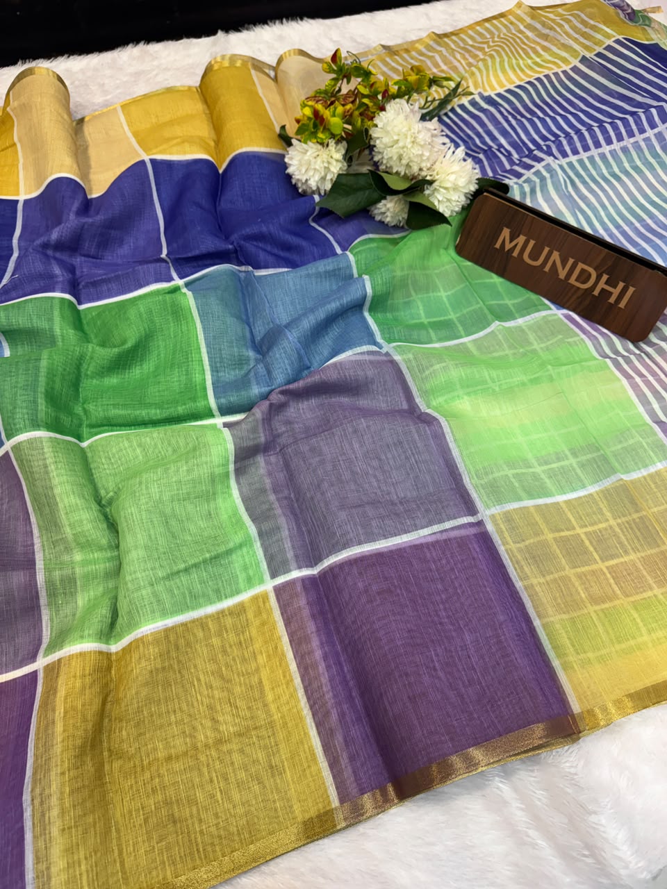 Madras Checks Fancy Cotton Saree 70B| MCC05