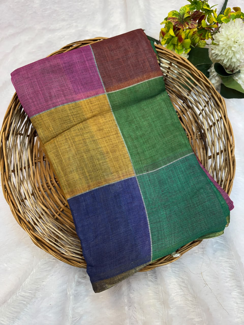 Madras Checks Fancy Cotton Saree 71H| MCC15