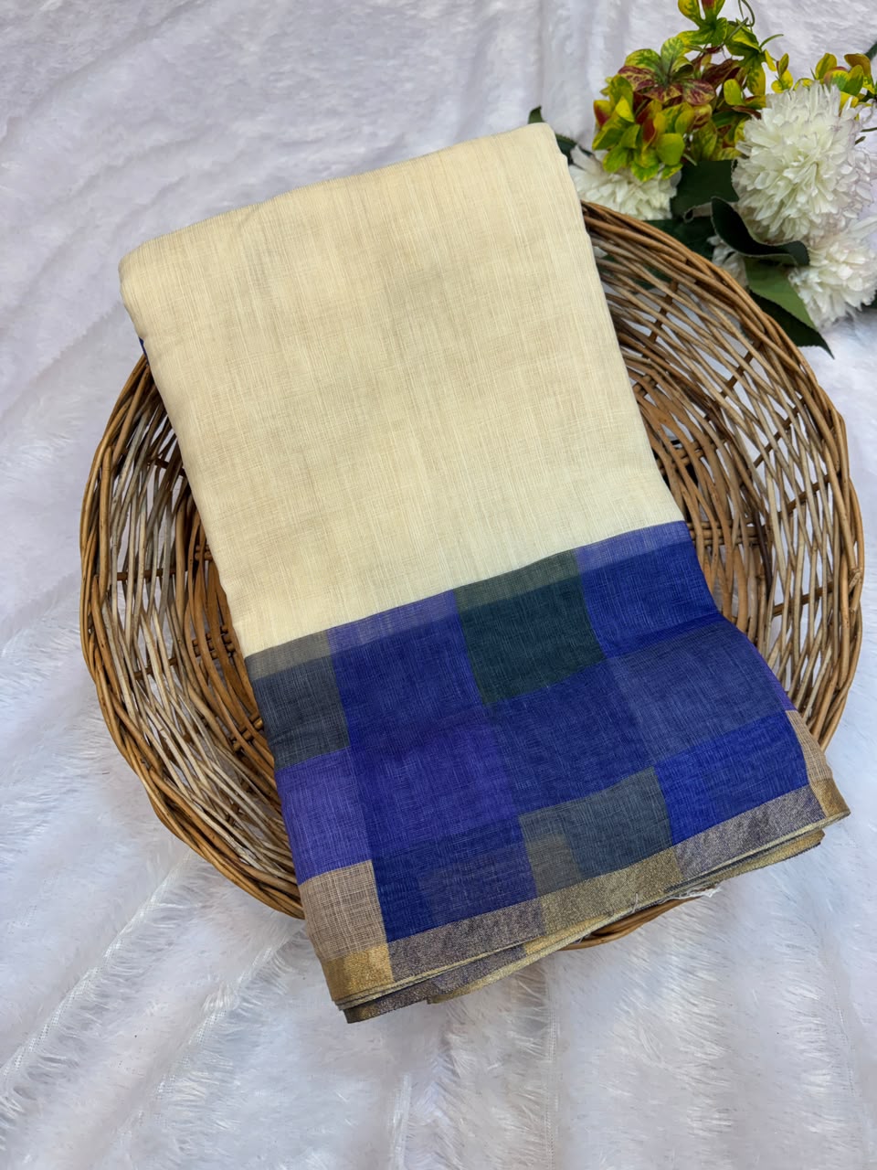 Madras Checks Fancy Cotton Saree 90B| MCC17