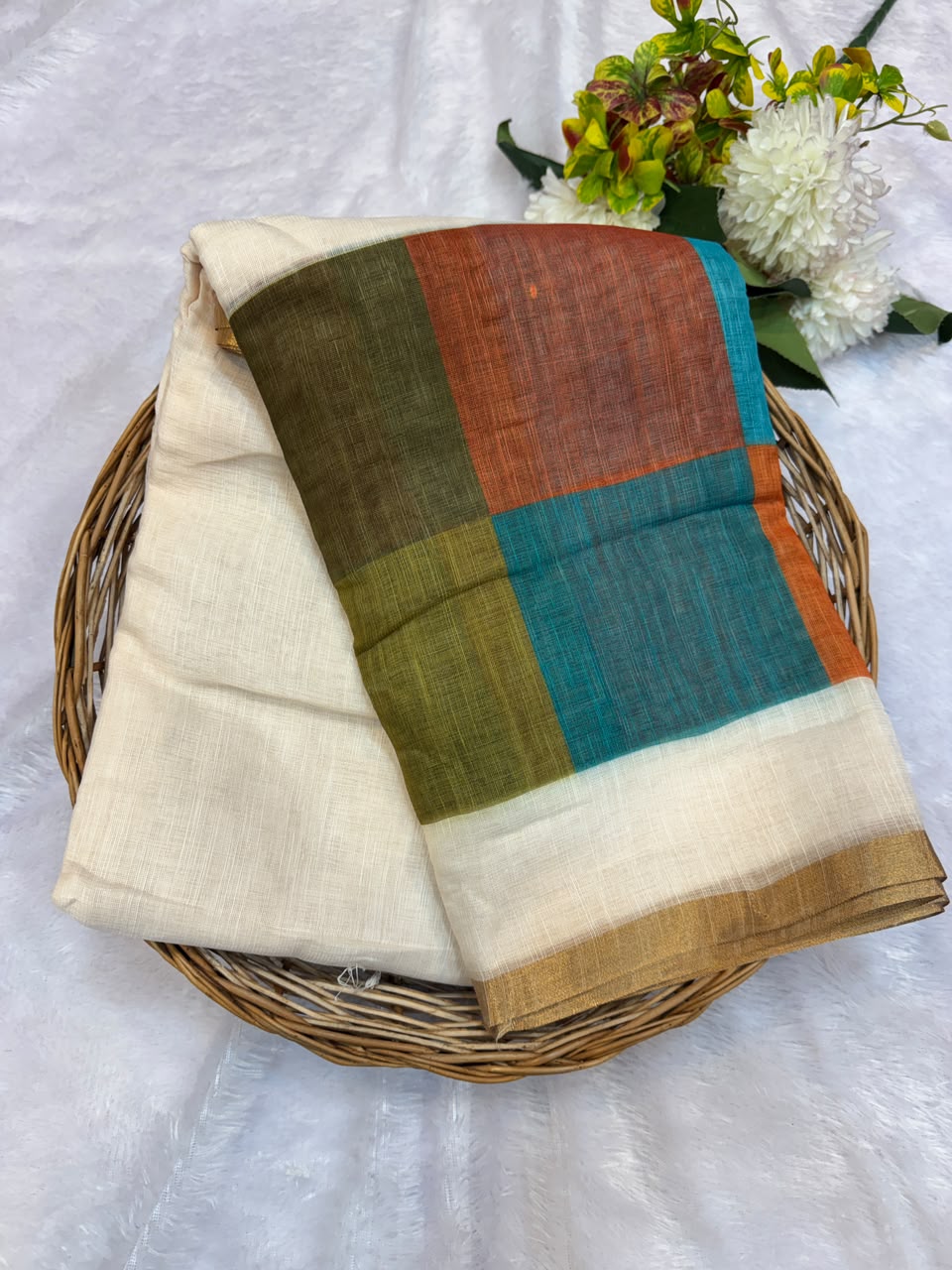 Madras Checks Fancy Cotton Saree 11D | MCC51