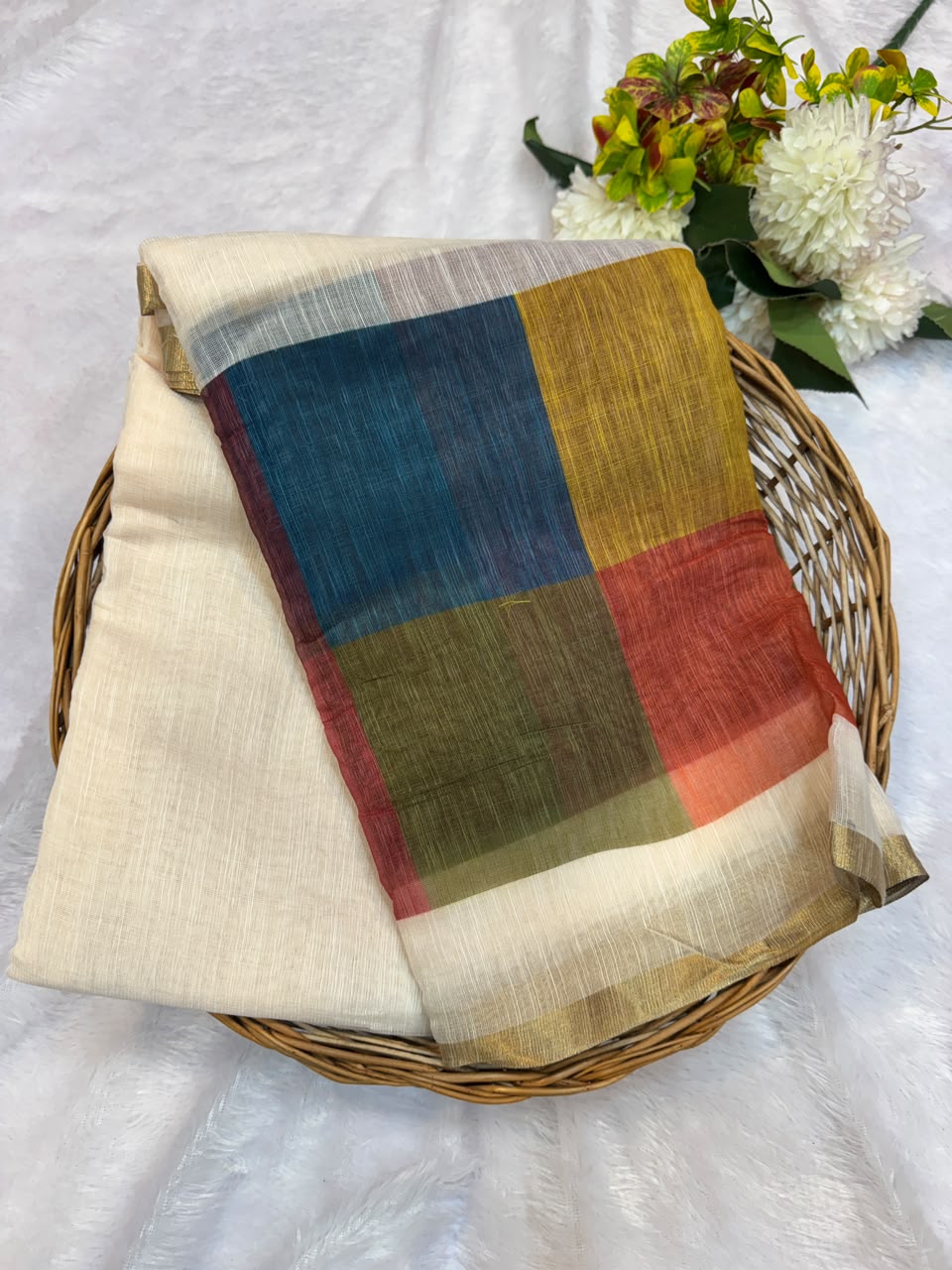 Madras Checks Fancy Cotton Saree 11F | MCC53