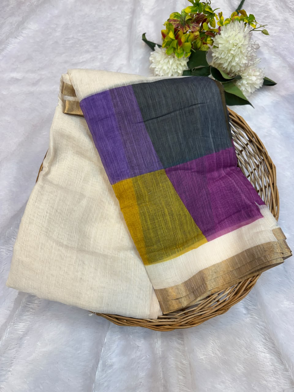 Madras Checks Fancy Cotton Saree 11H | MCC55