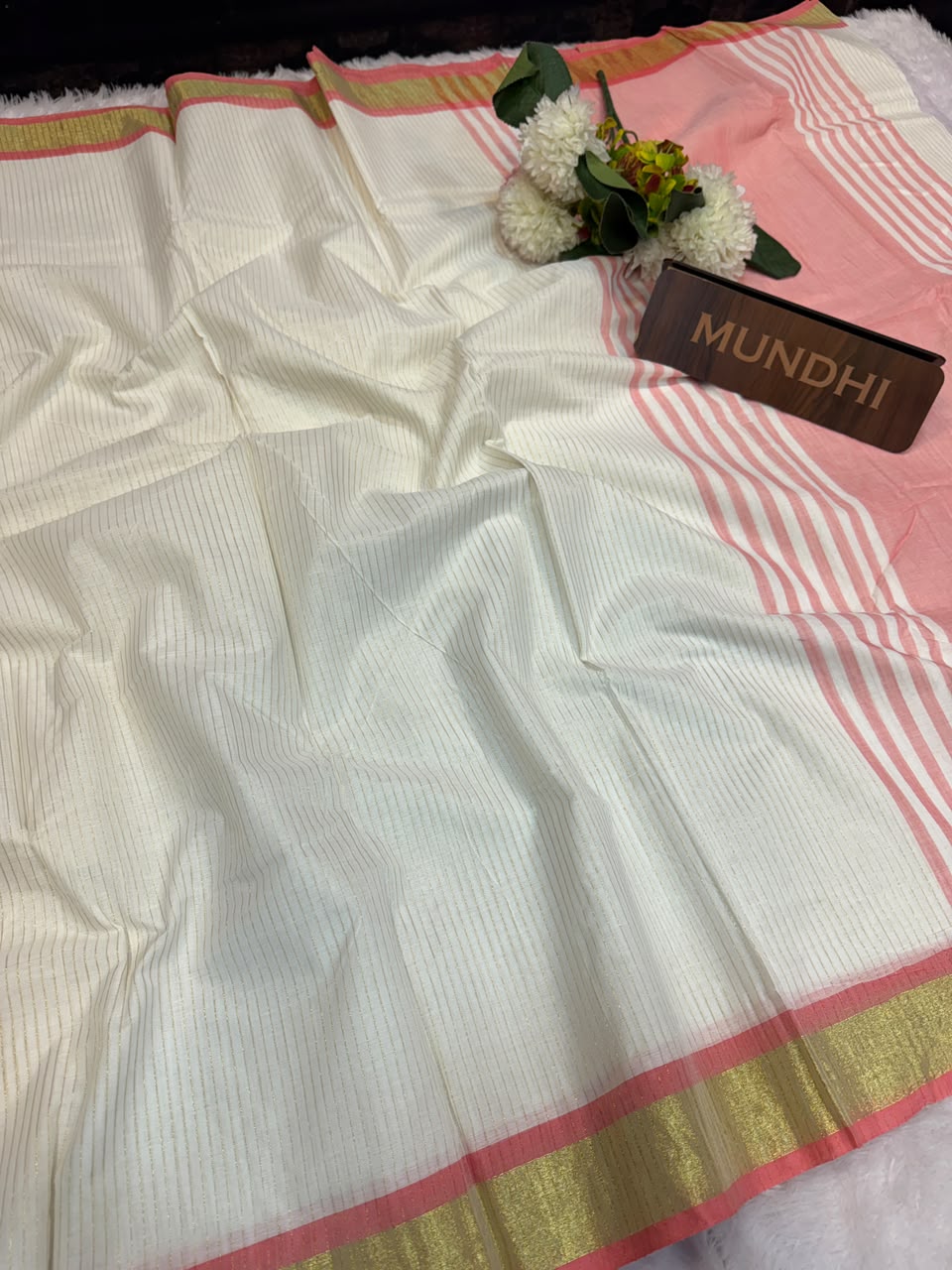 Kerala Style Kasavu Cotton Saree with Zari Design| KSC05