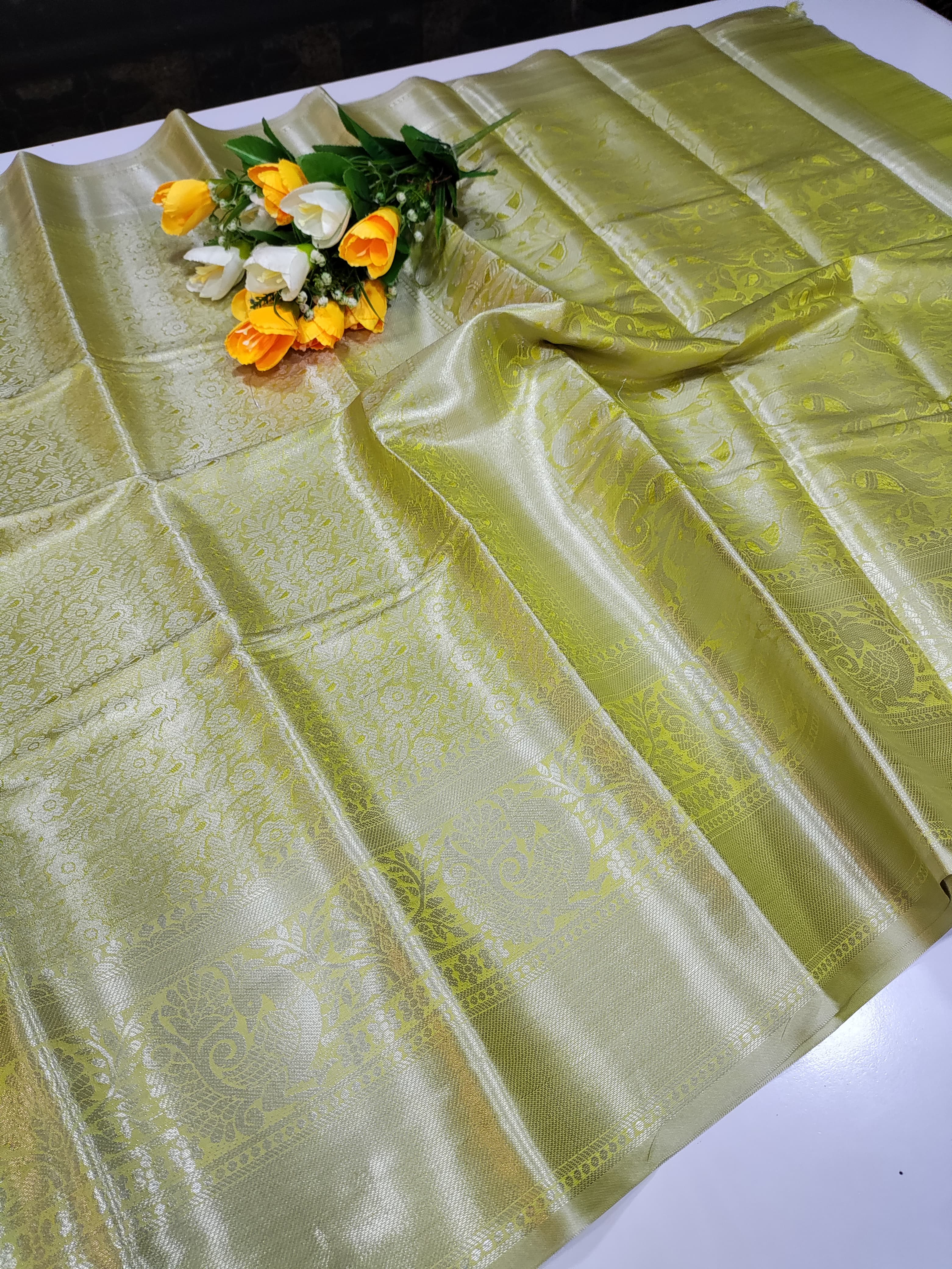 One Gram Silver Tissue Saree