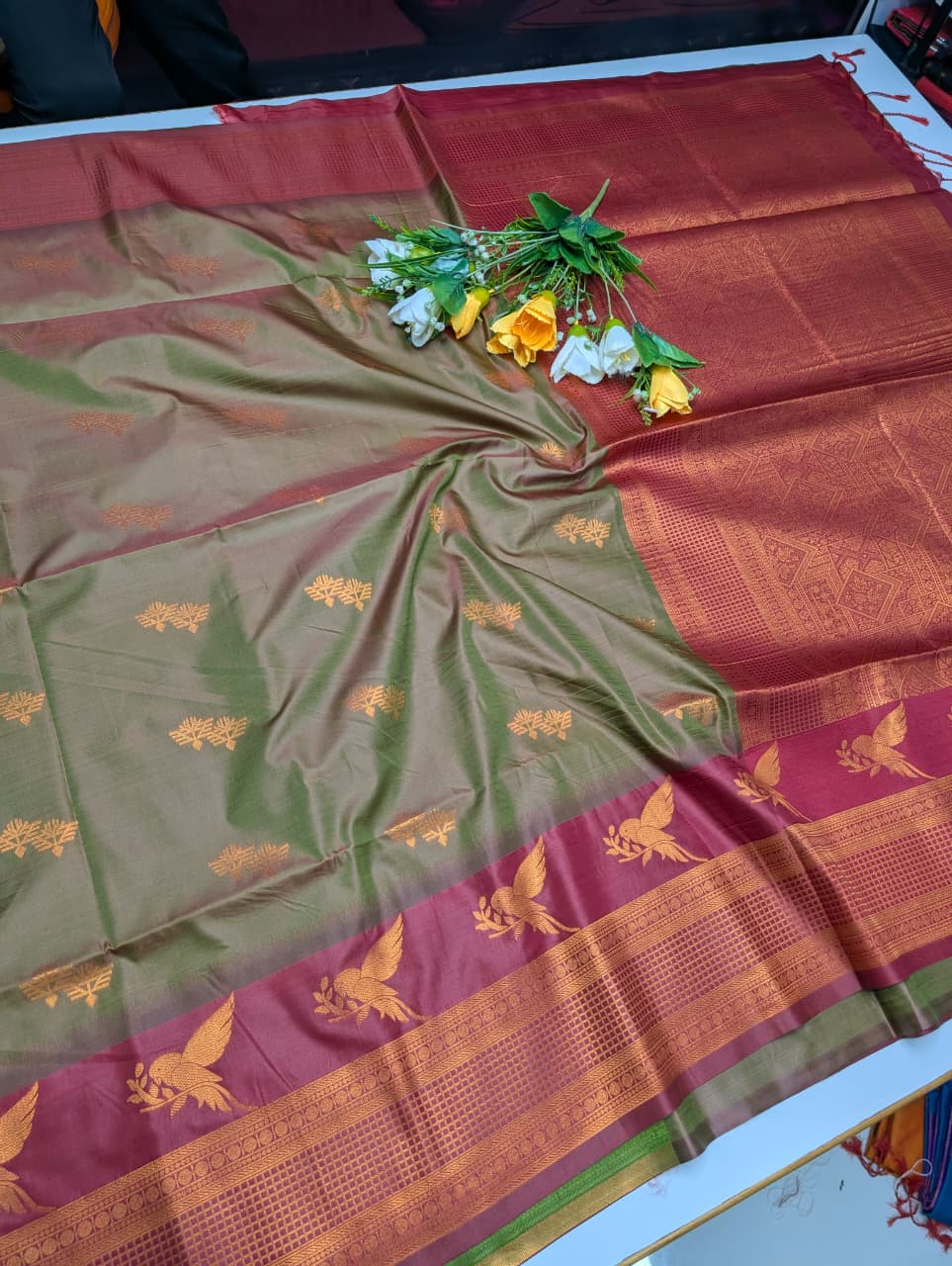 Parrot Soft Silk Saree KTM23