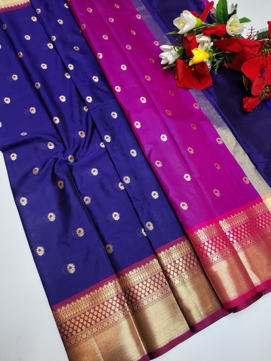 Rust Blue Saree RG22