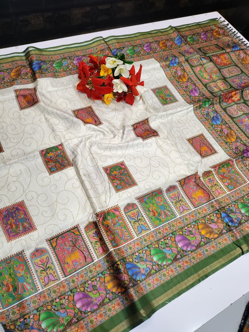 Kalamkari Digital Print Saree G26