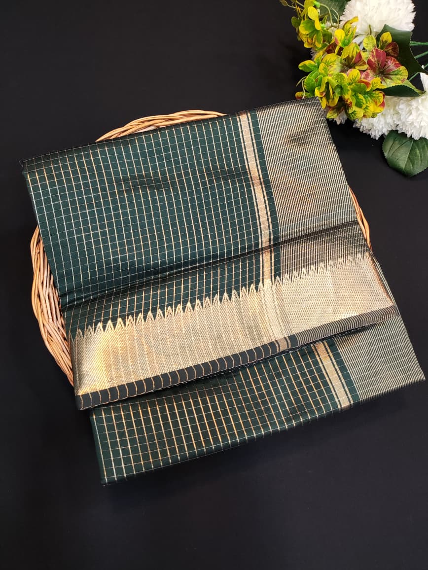 Flat 30% Offer Raw Banarasi Checks |Zari Saree | RBN01-Limited Quantity