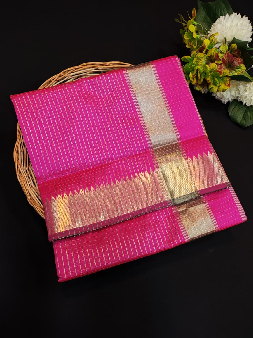 Flat 30% Offer Raw Banarasi Checks |Zari Saree | RBN05-Limited Quantity