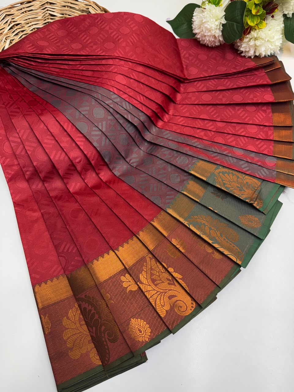 Premium Poontamil Soft Silk Saree with Jacquard Blouse for Festival Wear