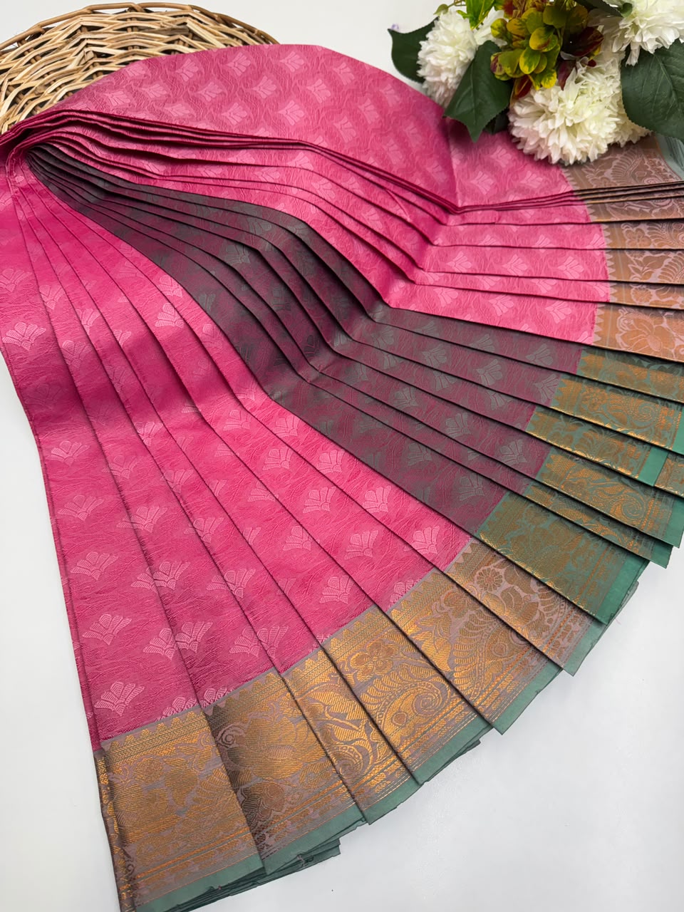 Premium Poontamil Soft Silk Saree with Jacquard Blouse for Festival Wear