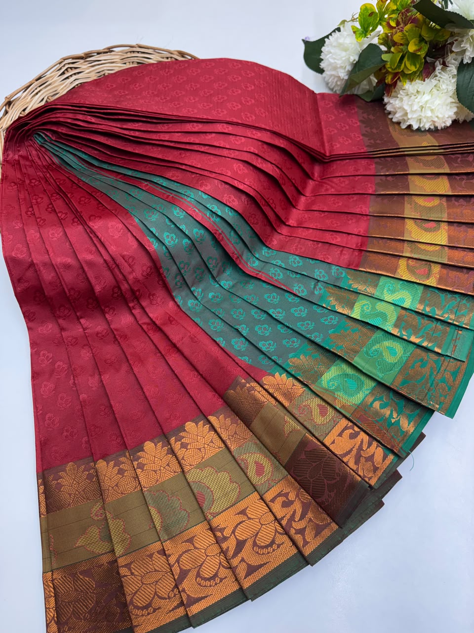 Premium Poontamil Soft Silk Saree with Jacquard Blouse for Festival Wear