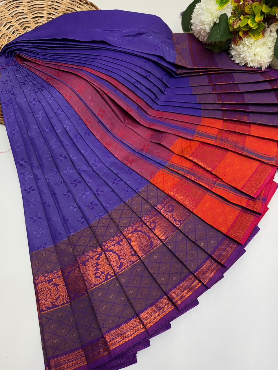 Premium Poontamil Soft Silk Saree with Jacquard Blouse for Festival Wear
