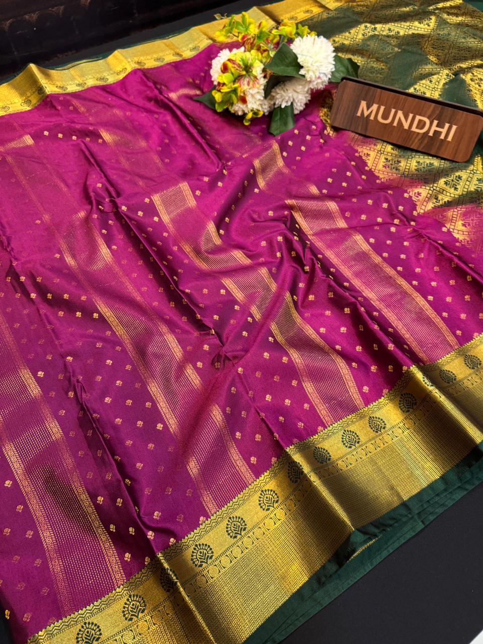 Vegan Silk Saree with |Zari Work for Women| VG12
