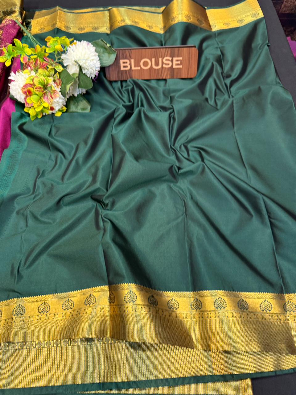 Vegan Silk Saree with |Zari Work for Women| VG12