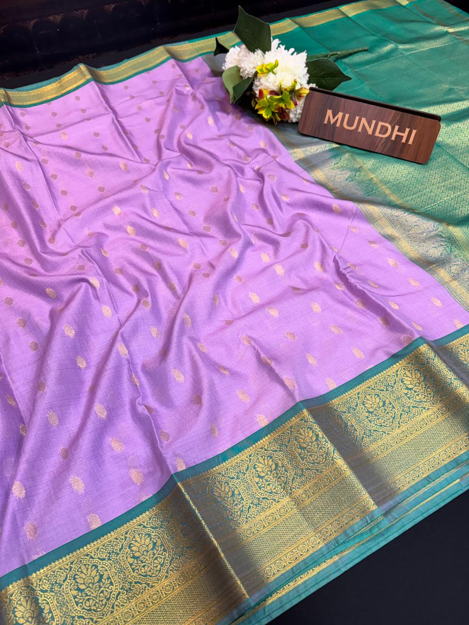 Vegan Silk Saree with |Zari Work for Women| VG16