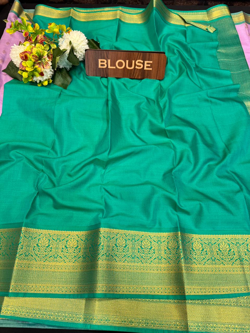 Vegan Silk Saree with |Zari Work for Women| VG16