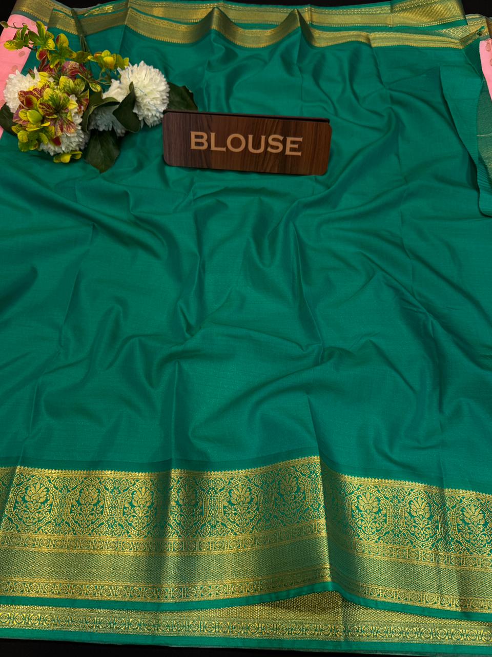 Vegan Silk Saree with |Zari Work for Women| VG15